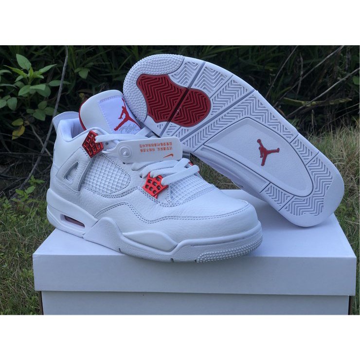 Air Jordan 4 " Vermelho Metálico " Branco/Universidade-Prata MLEK