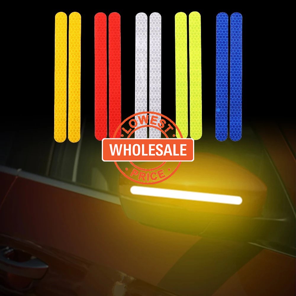 [Fita Refletora De Segurança De Direção Automática 2Pcs Carro Exterior Reflexiva Refletiva Espelho Retrovisor