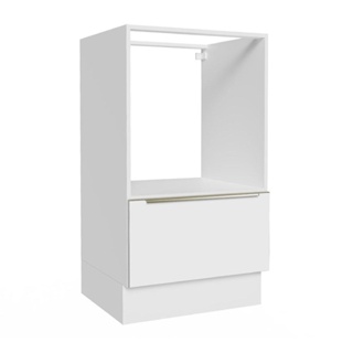 Balcão para Forno e Micro-Ondas Madesa Lux 60 cm 1 Porta (Sem Tampo) - Branco/Branco Veludo