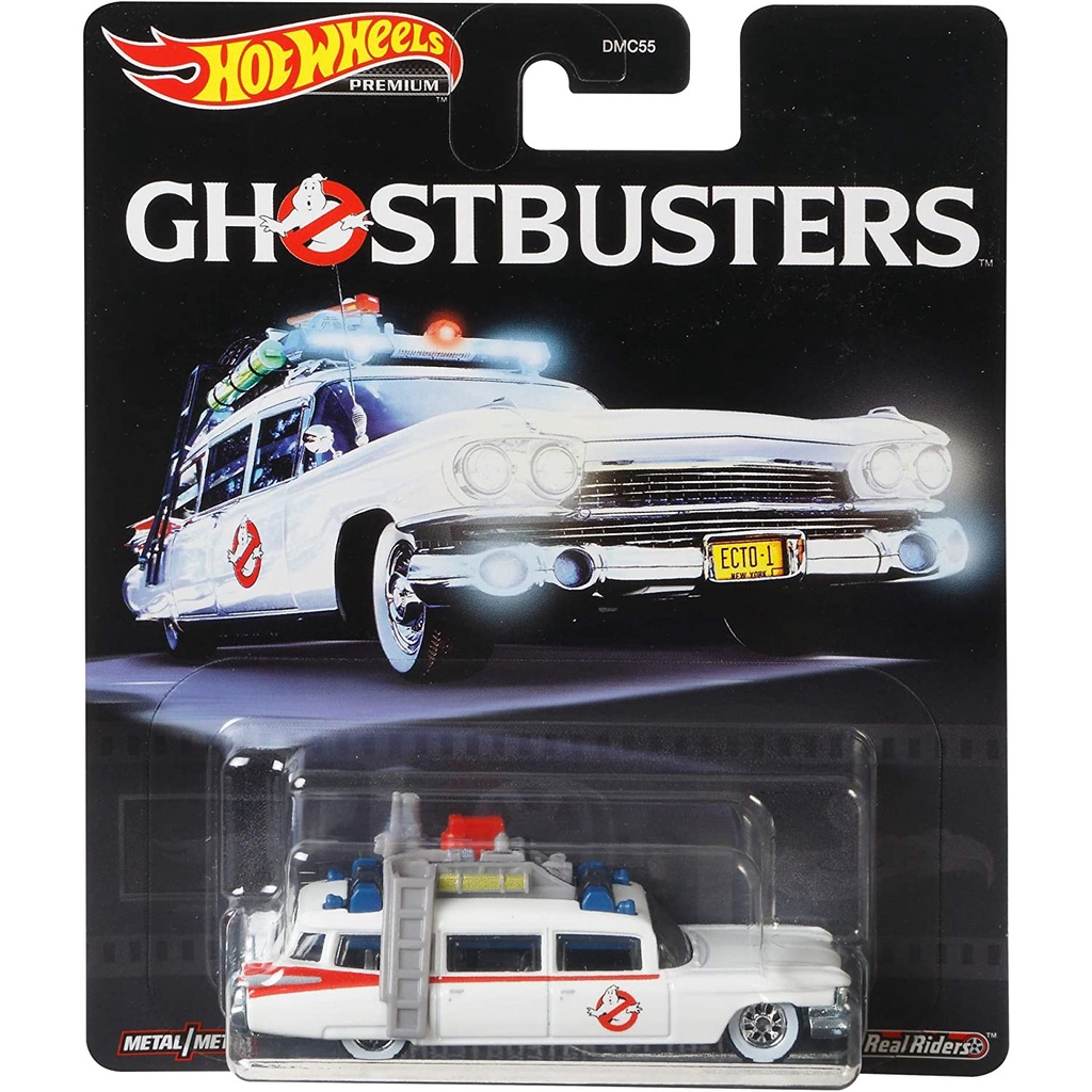 Hot Wheels Rodas Quentes Premium Real Riders Ghostbusters Clássico ECTO-1 Escala Die-Cast Veículo 1/64