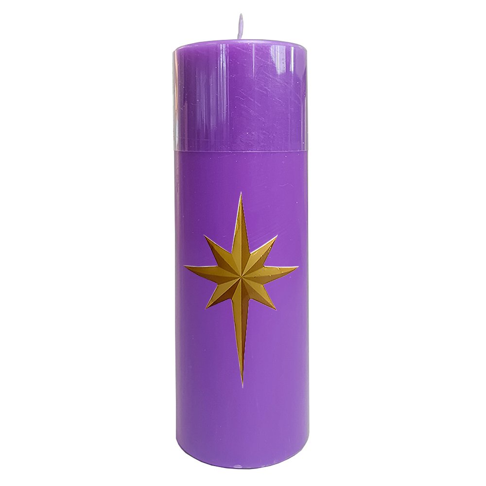 Vela Altar e Advento 20 cm x 7 cm ROXA Texturizada - Estrela | Shopee ...