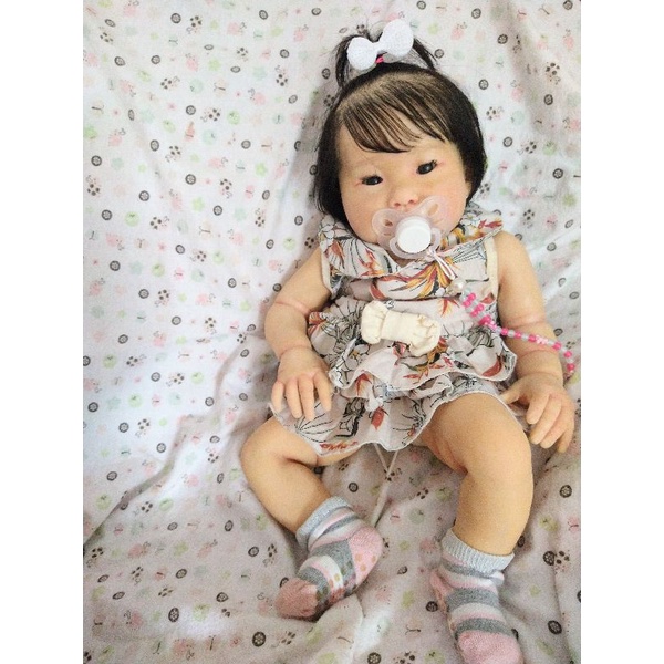 Boneca bebe Reborn oriental menina kit Jiali muito fofa