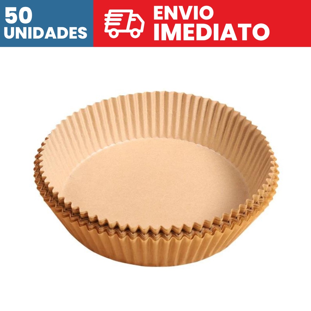 DAFUSHOP KIT 50 UNIDADES Forma Air Fryer Descartável Antiaderente Redonda  Forro De Papel Vegetal