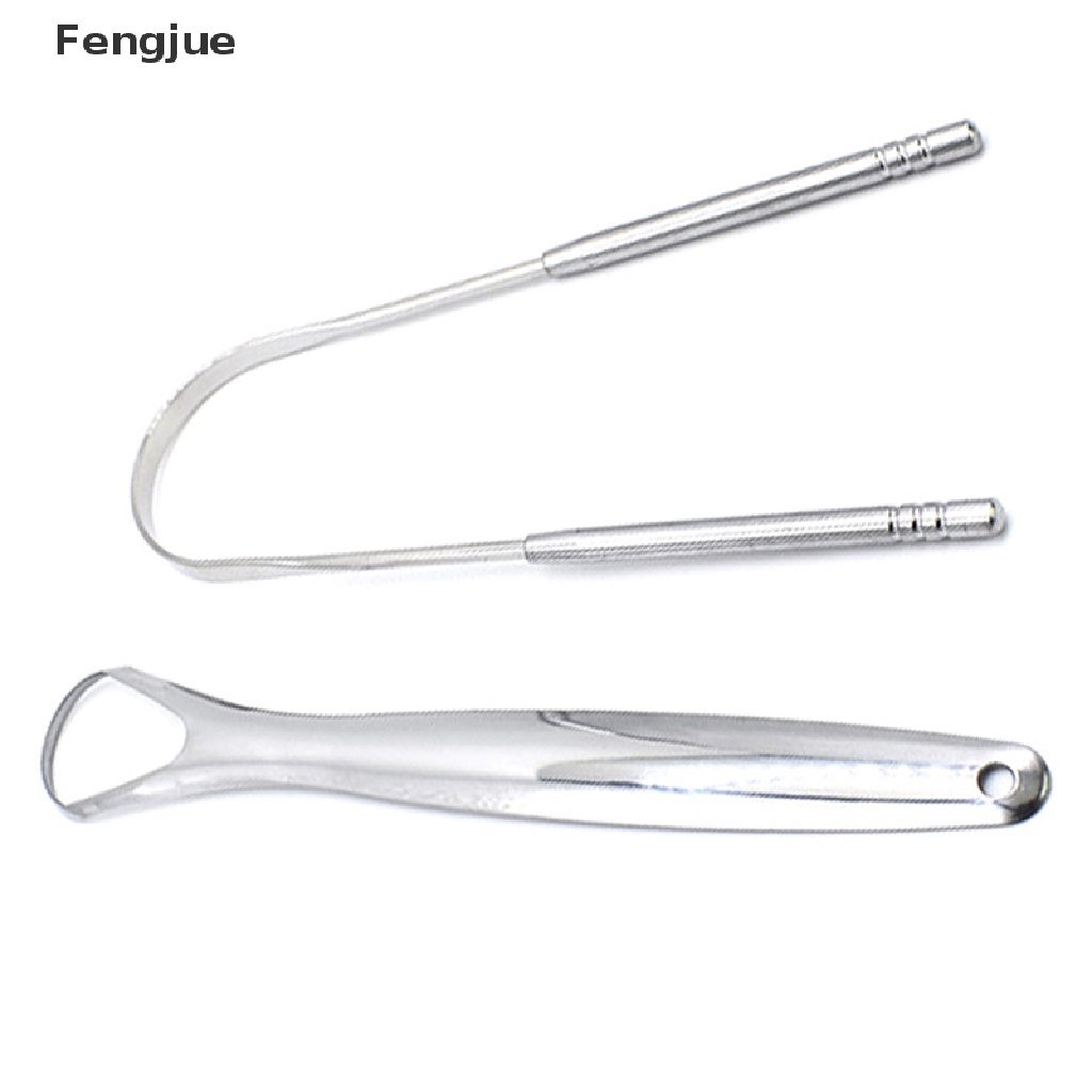 Raspador De Língua Fengjue 2PCS De Aço Inoxidável Higiene Oral BR