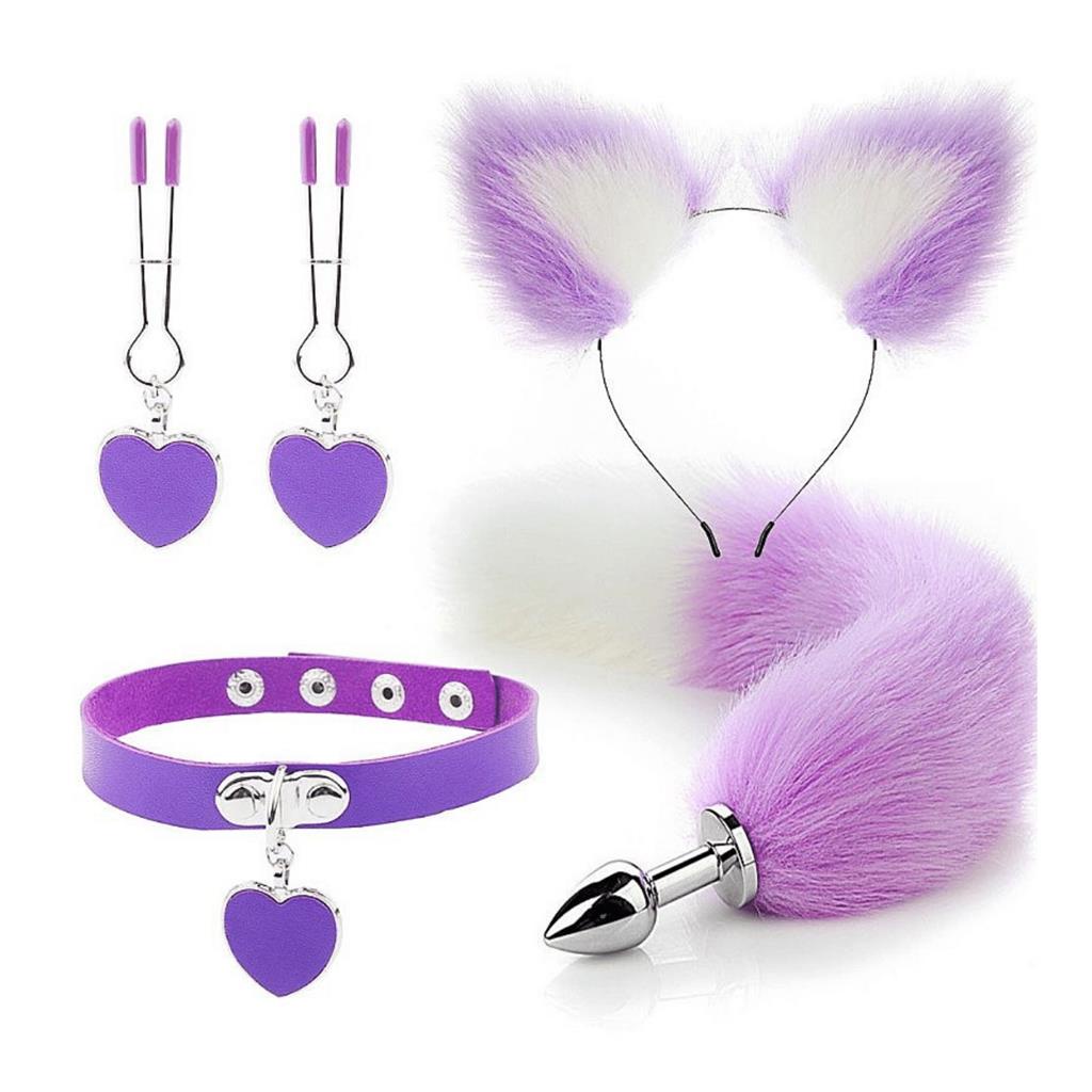 Kit Fantasia Erotica Plug Anal Rabinho Cauda Raposa Grampo Seios Mamilo  Lilas | Shopee Brasil