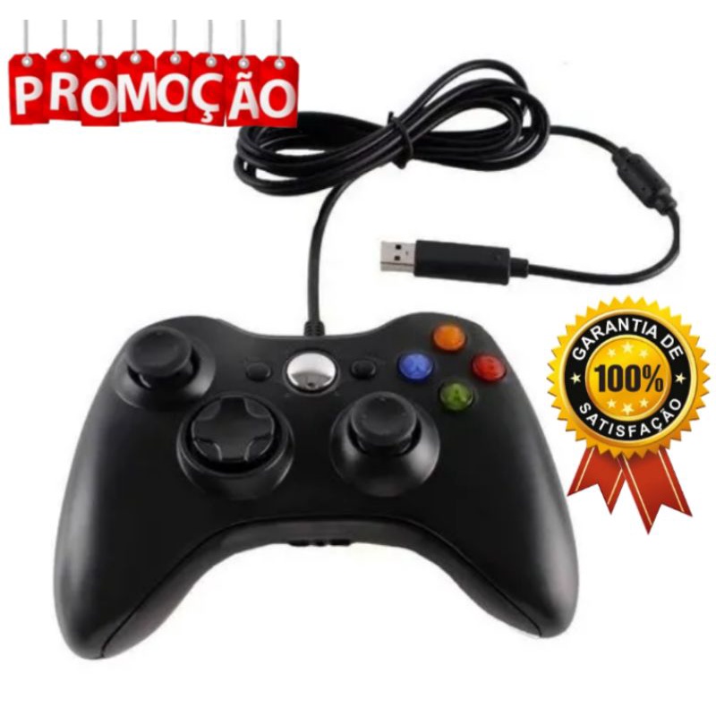 Controle De Xbox 360 Com Fio Para Video Game e PC/ Fat E Pc Joystick Jogo gamepad