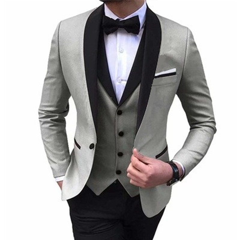 Conjunto de terno casual de negócios masculino de três peças