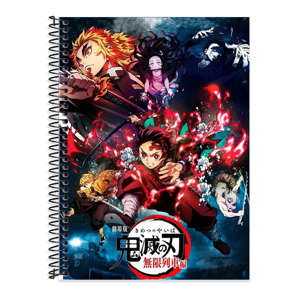 Caderno 10 Mat Demon Slayer Capa Personalizada | Shopee Brasil