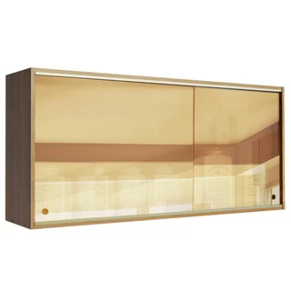 Armário de Cozinha Aéreo 2 Portas de Correr de Vidro Reflex Rustic Emilly Madesa