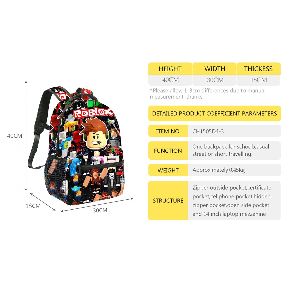 Mochila Infantil Roblox Escolar RobRox Conjunto De Anime De Grande