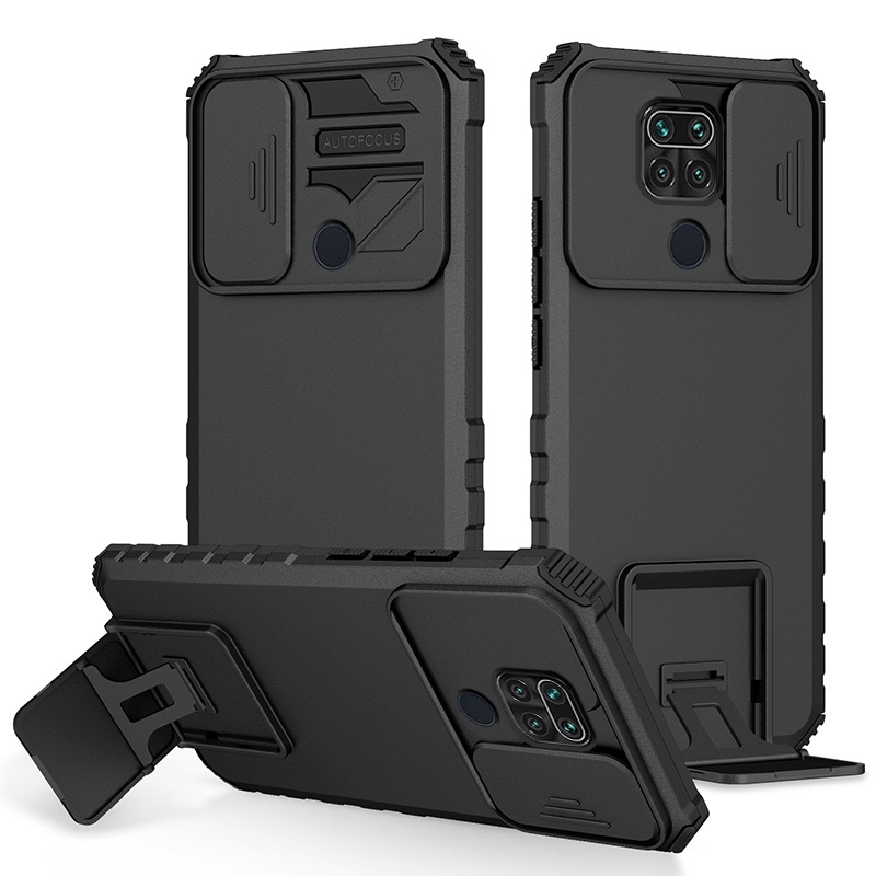 Capa Xiaomi Redmi Note 9 9S Pro Max Novo Suporte Para Janela Deslizante À Prova De Queda Rígida Câmera