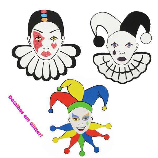 Painel Arlequim, Pierro e Colombina - decoração de Carnaval