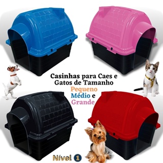 Casinha para Cachorros e Gatos Xadrez Rosa  Bichinho Virtual - Bichinho  Virtual Store