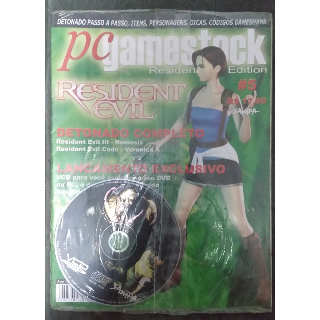 Revista Pc Gamestock Nº 5 Detonado Resident Evil 3 E Code Veronica + Cd