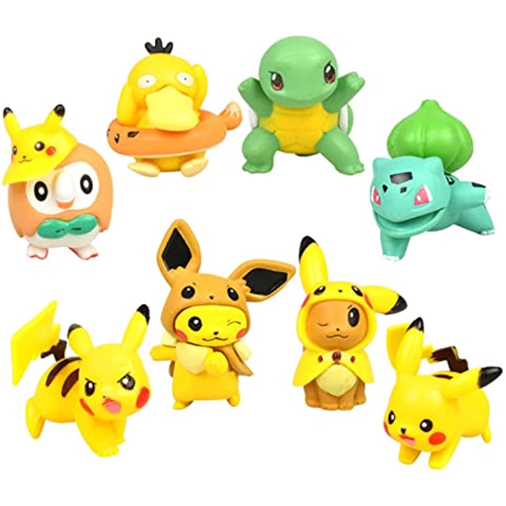 Kit 8 Bonecos Pokemon Anime Figure Pikachu Eevee Squirtle Bulbassauro |  Brinquedo Pokémon Nunca Usado 85844854 | enjoei