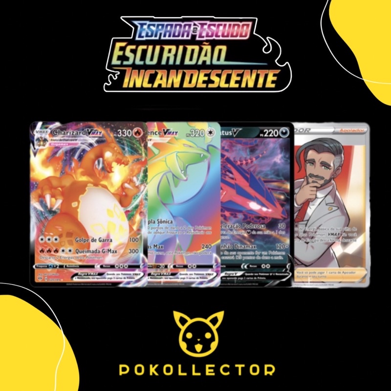 Carta Pokémon Salamence Vmax Rainbow Escuridão Incandescente