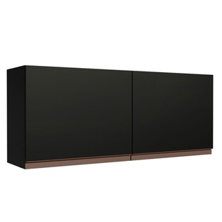 Armário Aéreo de Cozinha Madesa Reims 120 x 50 cm 2 Portas - Preto