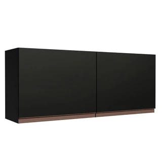 Armário Aéreo de Cozinha Madesa Reims 120 x 50 cm 2 Portas - Preto