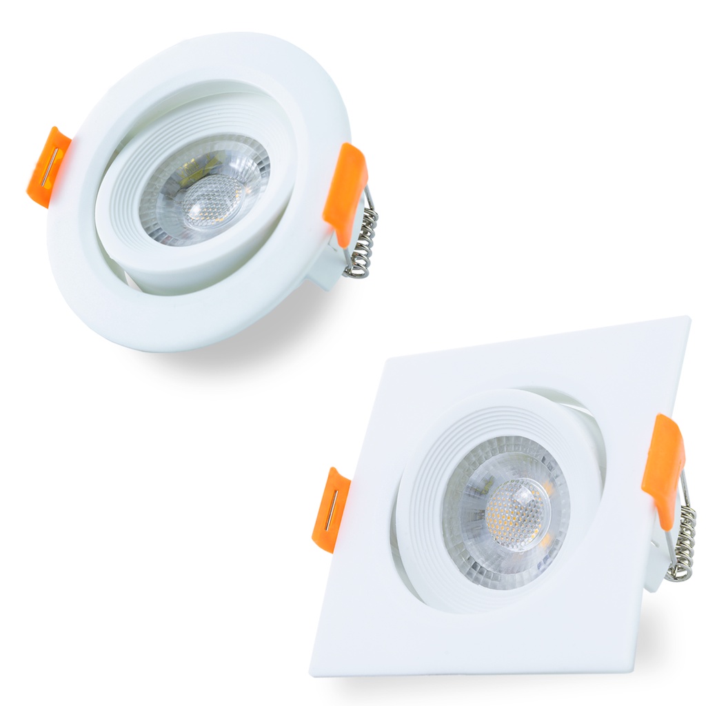 Spot Led Luminária Smd 3w 5w E 7w Embutir Quadrado Ou Redondo Lâmpada Direcionável Branco Frio 4901