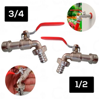 Torneira Esfera Com Alavanca Metálica Fértil Válvula Hidráulica Melhor Pressão Jardim 1/2 Ou 3/4Pol. em Oferta na Shopee