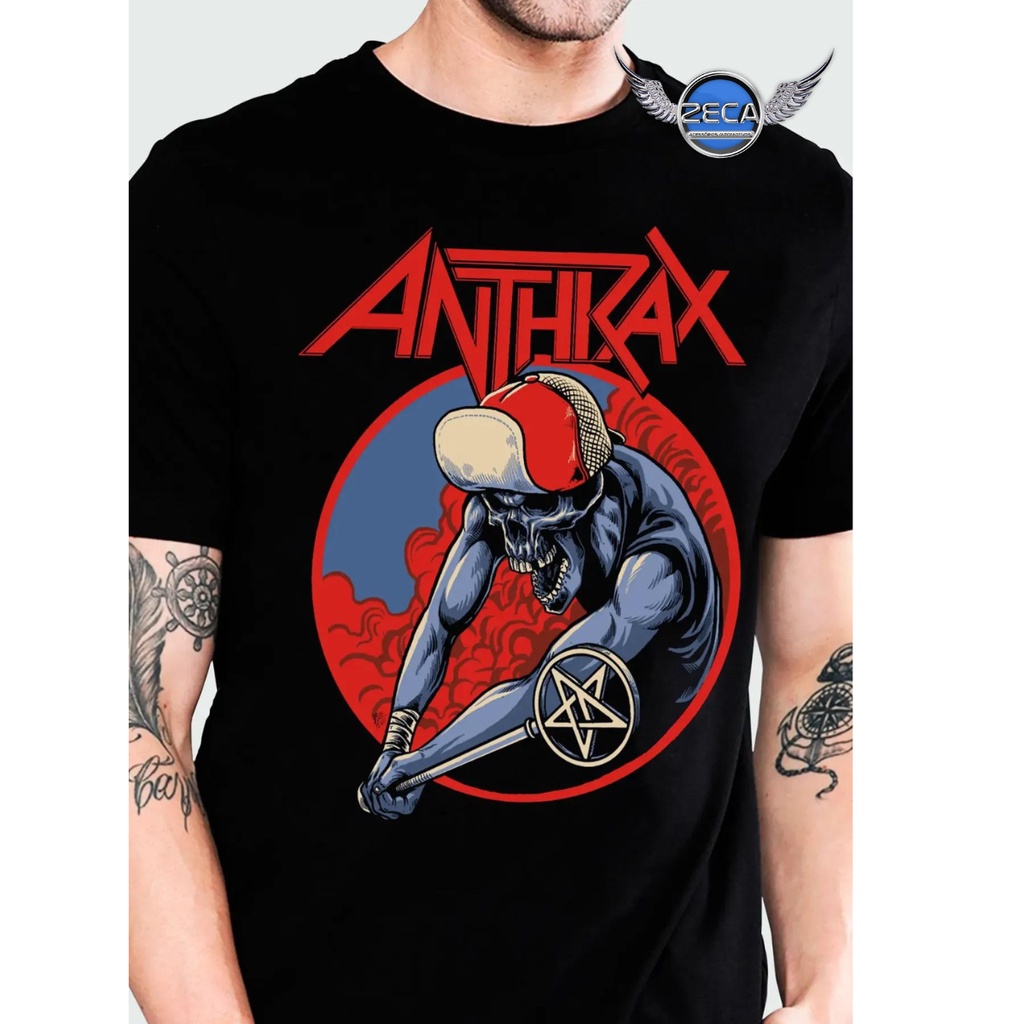 Camiseta Anthrax Pentagram OFICIAL CONSULADO ROCK Shopee Brasil