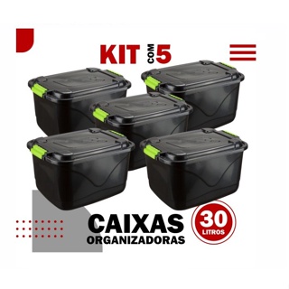 Kit 2 caixas organizadoras (1 de 7L/ 1 de 16L) Rattan - Aline Organizadores  - Caixa Organizadora - Magazine Luiza