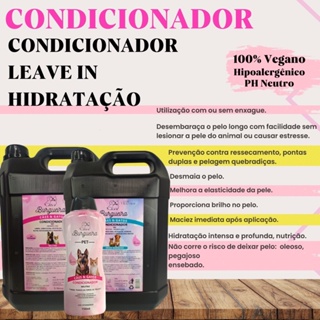 combo 5 unidades - galões 5L - shampoo e condicionador para cachorro e gato / neutro / hipoalergênico / vegano / linha profissional