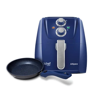 Airfryer Ichef Polishop AllSpace Índigo e Panela Ichef Sauté Grand 24cm Ultra Azul