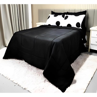 Kit Cobre Leito Casal Dupla Face 7pcs C/ Jogo Lencol Cama Premiun