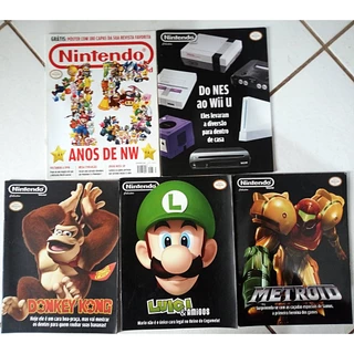 Kit 4 Revistas Nintendo World Collection Nº 06, 07, 08, 10 + 1 Revista Anos de NW - Metroid, Luigi & Amigos, Donkey Kong, Do NES ao Wii U