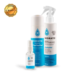 Kit Hidratação Total: Spray Multifuncional Leave-in 250ml+ SOS Serum +Shampoo - Cabelo Bonito É Cabelo Hidratado