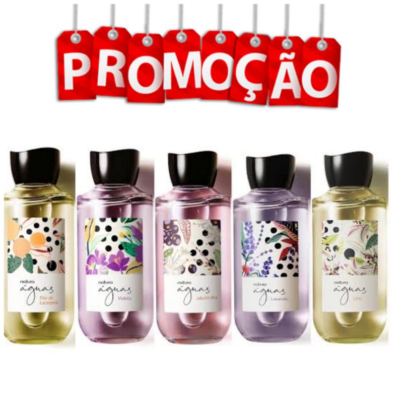 NATURA ÁGUAS COLÔNIA FEMININA LAVANDA JABUTICABA VIOLETA LIRIO LARANJEIRA
