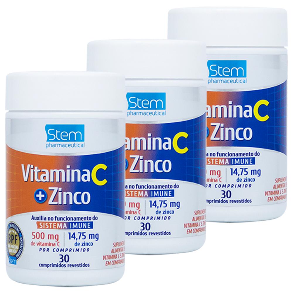 Kit Vitamina C Zinco Comprimidos Stem Pharmaceutical Shopee Brasil