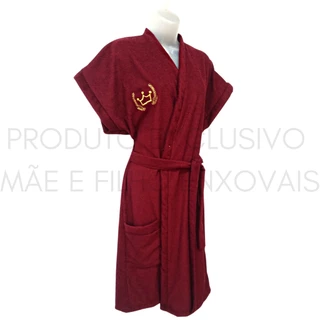 Roupao Adulto Feminino para Mulher Atoalhado Felpudo com Faixa 100% Algodão Praia Piscina Quentinho