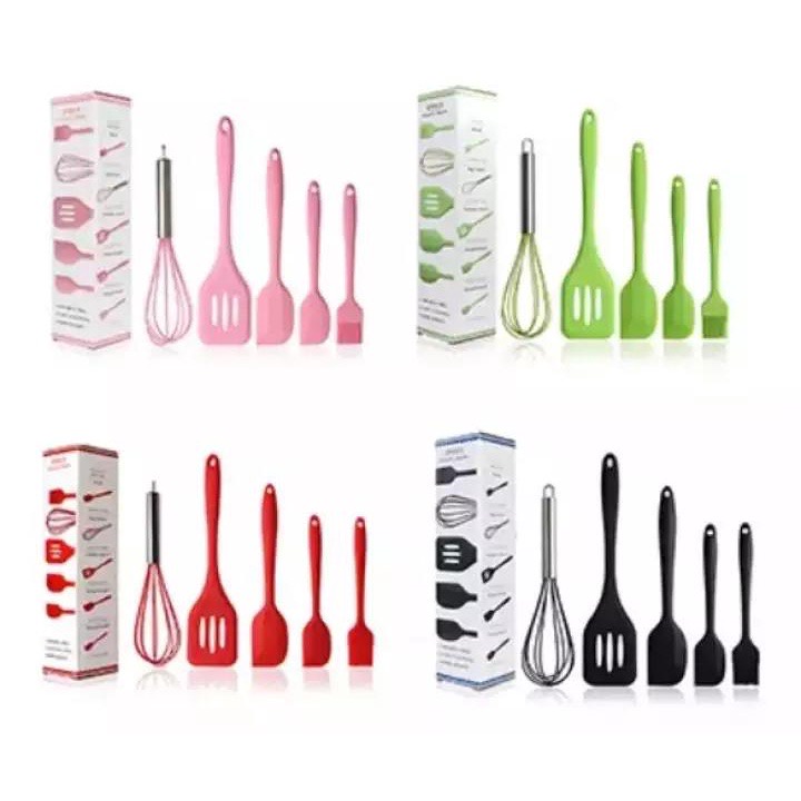 5pcs/set Cute Humanoid Silicone Baking Gadgets Kitchen Utensils Set Oil  Brush/scraper/egg Beater/spoon/measuring Spoon Aesthetic Room Decor Art  Suppli