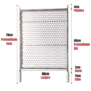 Grelha Para Churrasco 40x60 De Inox - Grelha Moeda Profunda