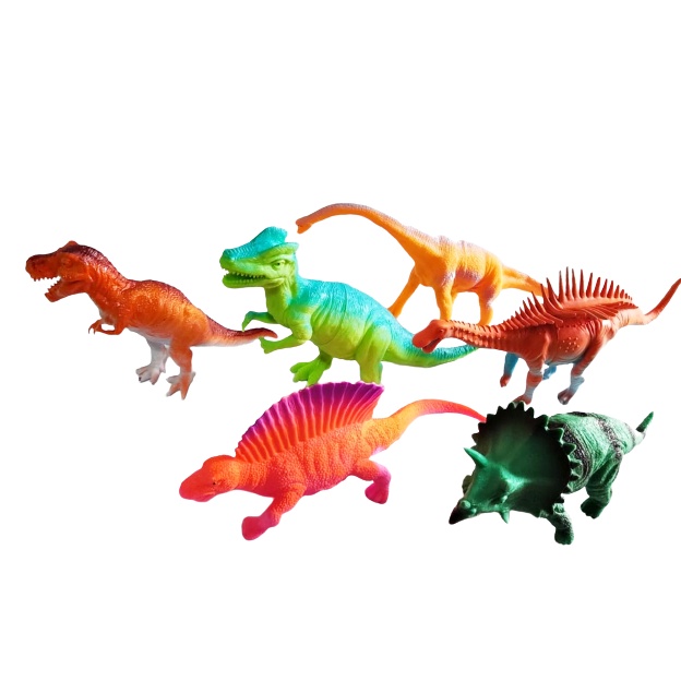 Conjunto Animais Dinossauros Emborrachados com 6 Peças Brinquedo Educativo  Brinquedos Bambalalão Brinquedos Educativos