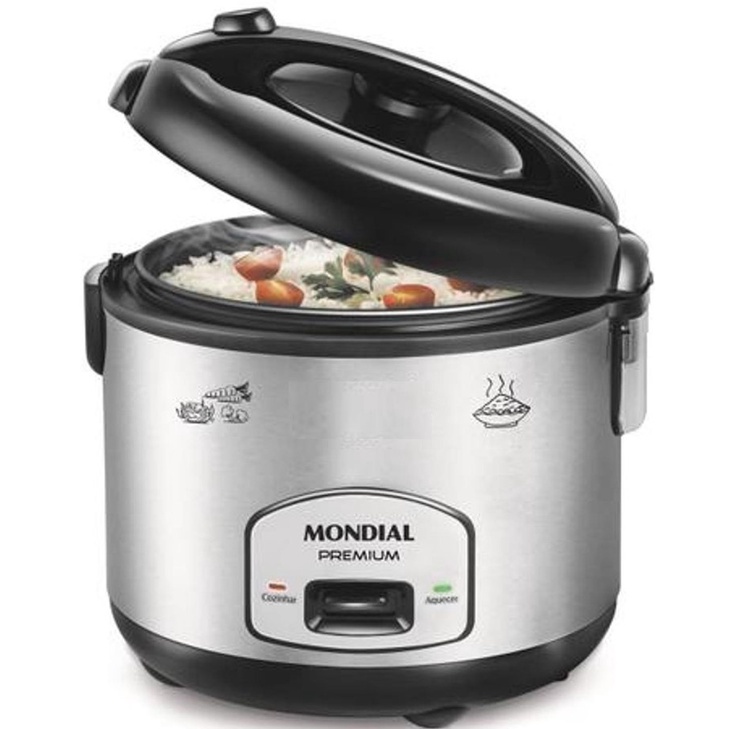 PANELA ELETRICA DE ARROZ 220V MONDIAL INOX 500W – 6 XICARAS