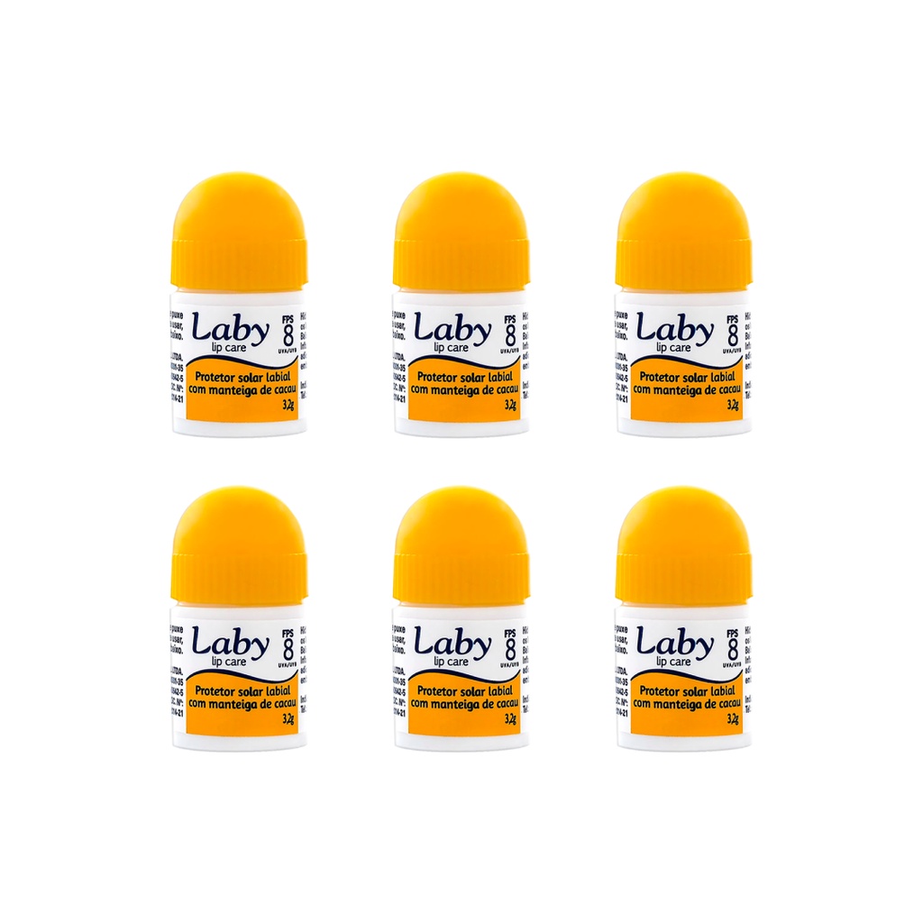 LABY MANTEIGA DE CACAU FPS8 PUSH PULL 3,2G KIT COM 6