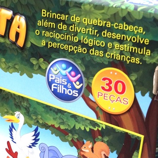 QUEBRA CABEÇA FLORESTA COM 30 PEÇAS - PAIS & FILHOS - 7690