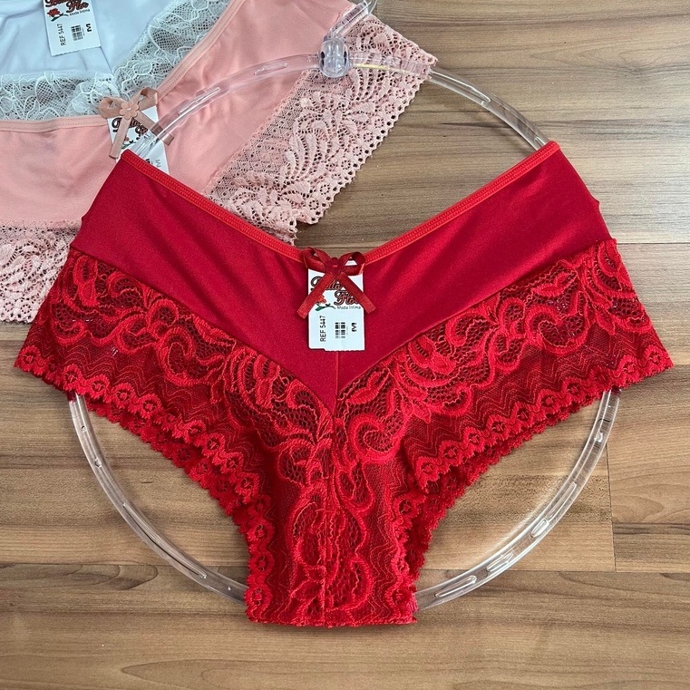 Calcinha de Renda Barato Box Shortinho Cueca Boxer Feminina Linda