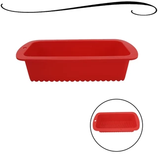 Forma de Silicone Multiuso Para Pães Bolos Tortas Utensílio Culinário Cozinha ck4641 - Forma de Silicone Vermelha