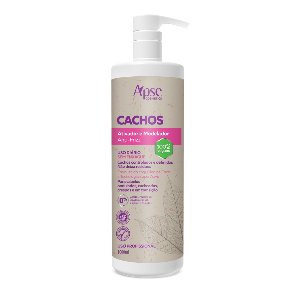 Ativador E Modelador Anti-frizz Cachos 1l - Apse Vegano