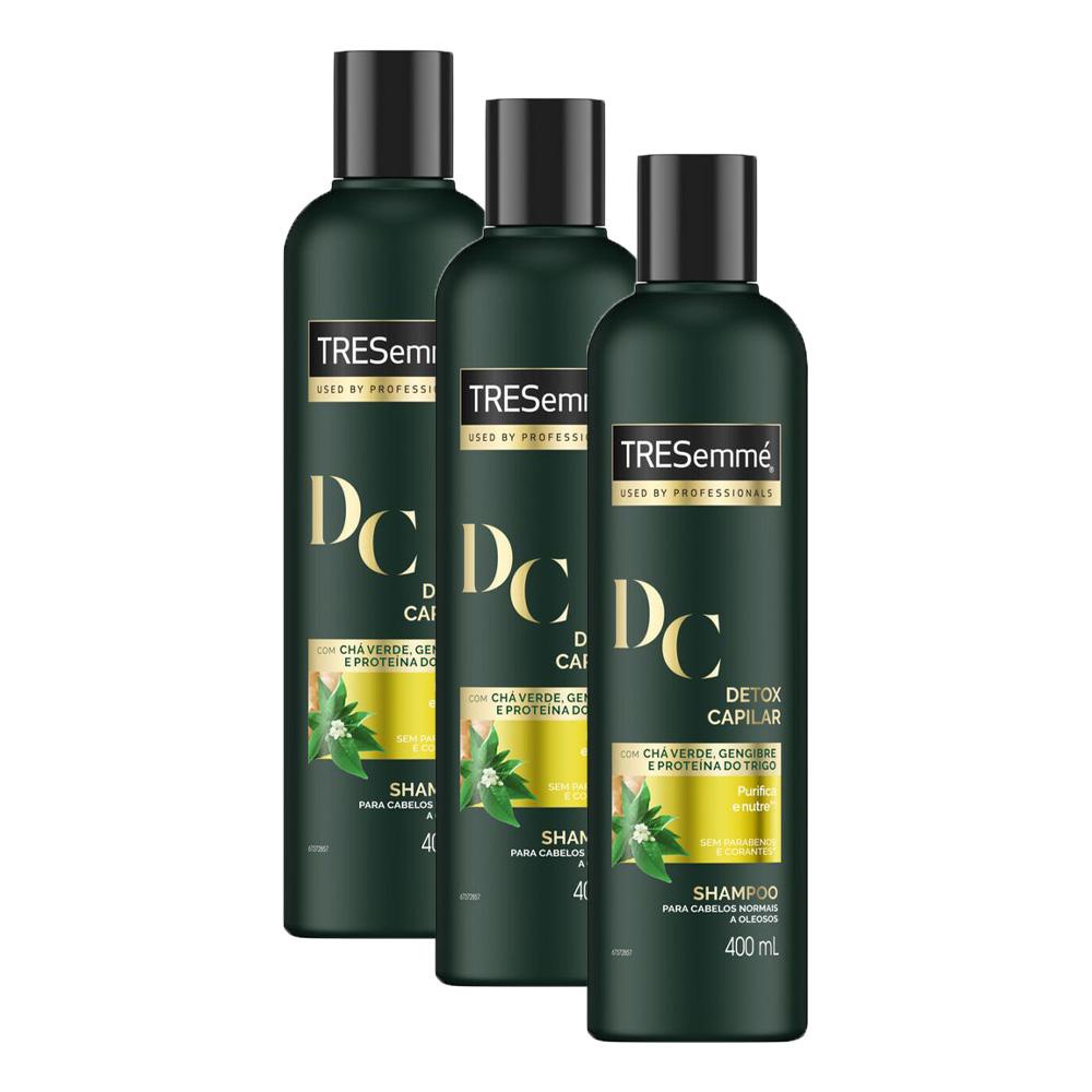 Kit 3 Shampoos Tresemmé Detox Capilar 400ml cada | Shopee Brasil