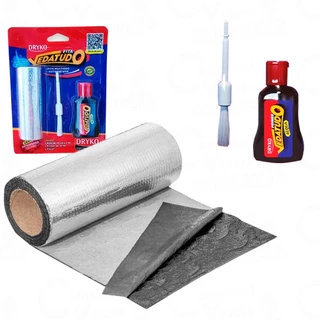 Kit jogo Manta Asfáltica Fita Vedatudo Adesivo com Alumínio Multiuso Telhado - Parede - Calha 10cm x 1m