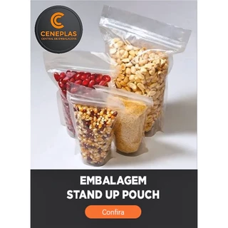 Saco Stand Up Pouch 14 x 20 com Zip - 100 unidades