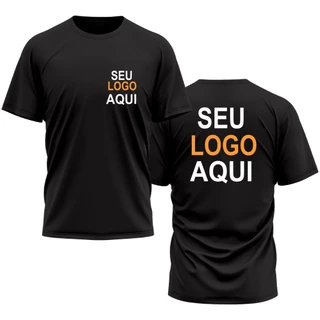Camiseta Camisa Masculina Feminina Personalizada Sua Logo Empresa Trabalho Frase Estampa Foto Manga Cuta