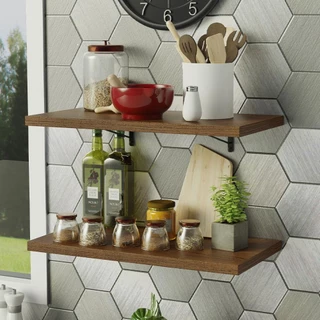 Kit 2 Prateleiras Suspensas para Cozinha Madesa 60 cm com Mão Francesa - Rustic em Oferta na Shopee