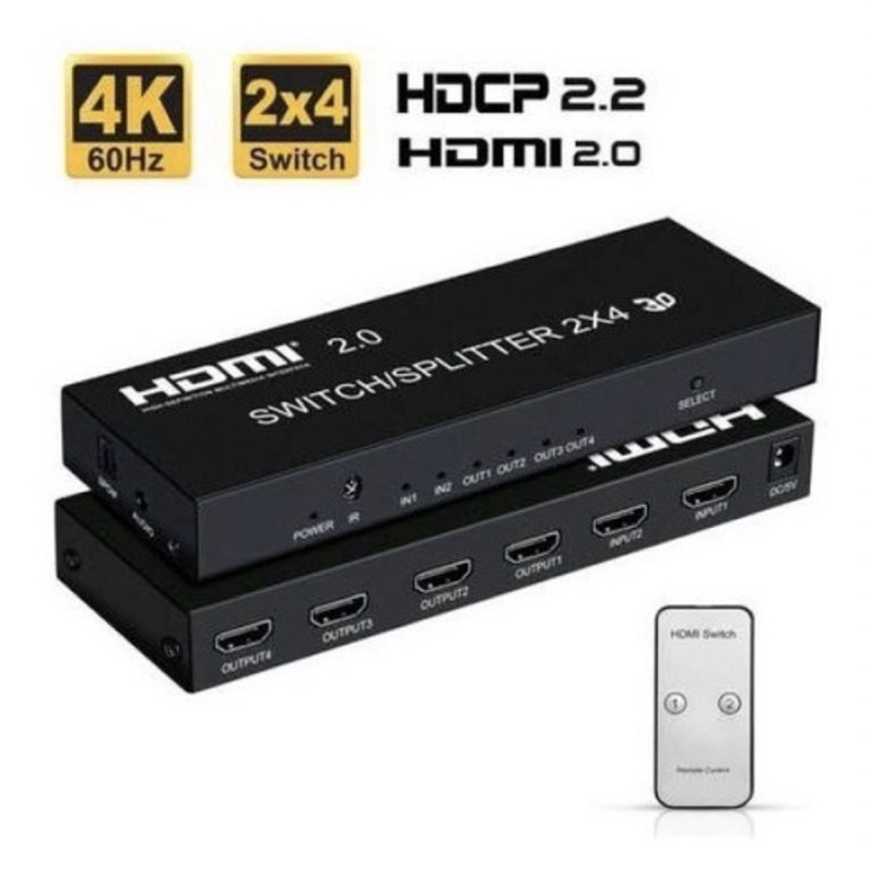 Splitter Switch Matriz 2x4 Hdmi 4k 2k Ultra Full Hd 3d Fonte | Shopee ...