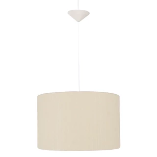 Lustre Luminária Pendente Cúpula tecido 40x25 cm cor cru